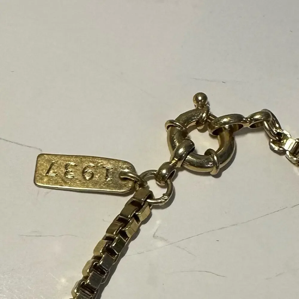 Madewell 1937 Gold Chain Yellow Tan Necklace 32” Long Chunky Preppy - Picture 6 of 9